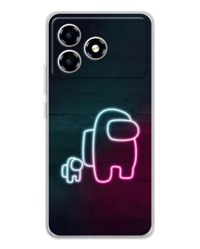 Чехол для ZTE Blade A36 с картинкой «Among Us неон-арт»