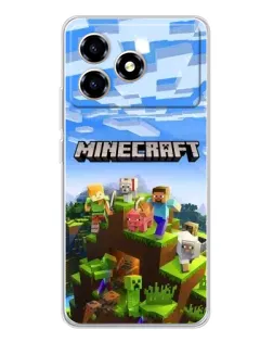 Чехол для ZTE Blade A36 с картинкой «Minecraft классический мир»