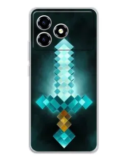 Чехол для ZTE Blade A36 с картинкой «Алмазный меч неон»