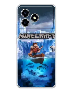 Чехол для ZTE Blade A36 с картинкой «Minecraft ледяной мир»