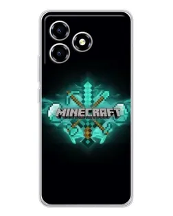 Чехол для ZTE Blade A36 с картинкой «Minecraft Diamond лого»