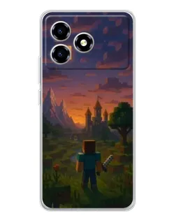 Чехол для ZTE Blade A36 с картинкой «Стив у башни»