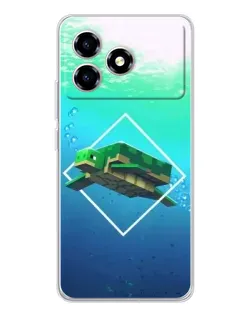 Чехол для ZTE Blade A36 с картинкой «Черепаха Minecraft»