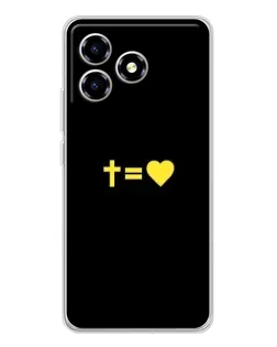 Чехол для ZTE Blade A36 с картинкой «Сердце и Крест»