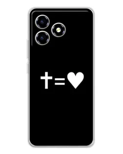 Чехол для ZTE Blade A36 с картинкой «Крест и Сердце»