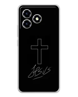 Чохол для ZTE Blade A36 з картинкою «Графічний хрест Jesus»