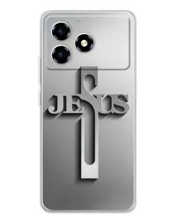 Чохол для ZTE Blade A36 з картинкою «Металевий хрест Jesus»