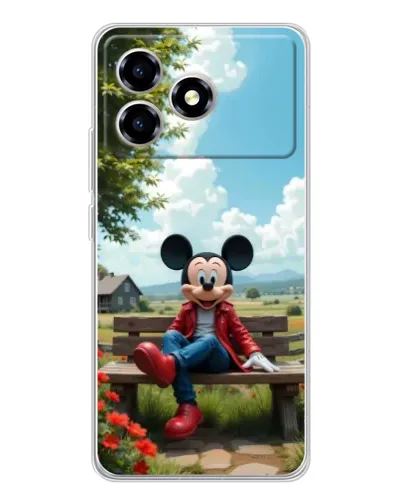 Чехол для ZTE Blade A36 с картинкой «Микки на скамейке»