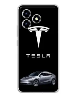 Чехол для ZTE Blade A36 с картинкой «Tesla Model Y»