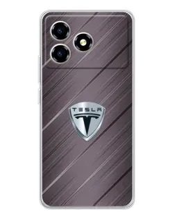 Чехол для ZTE Blade A36 с картинкой «Металлическая текстура Tesla»