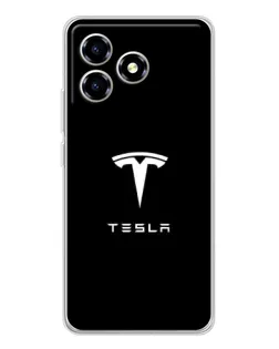 Чехол для ZTE Blade A36 с картинкой «Tesla White Logo»