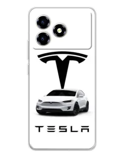 Чехол для ZTE Blade A36 с картинкой «Tesla White Style»