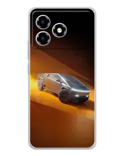 Чехол для ZTE Blade A36 с картинкой «Cybertruck в пустыне»