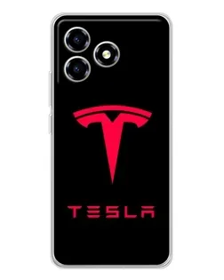 Чехол для ZTE Blade A36 с картинкой «Tesla Red Logo»