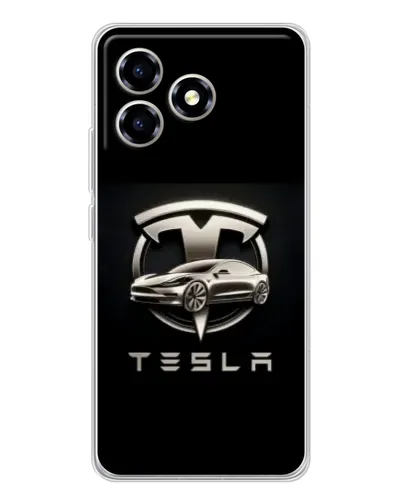 Чехол для ZTE Blade A36 с картинкой «Tesla — серебристое авто» Чехол для ZTE Blade A36 с картинкой «Tesla — серебристое авто»