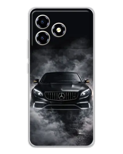 Чехол для ZTE Blade A36 с картинкой «Mercedes в дыму»