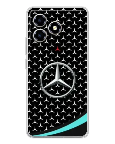 Чехол для ZTE Blade A36 с картинкой «Mercedes — бирюзовый акцент»