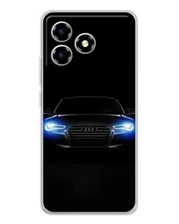 Чехол для ZTE Blade A36 с картинкой «Audi в неоне»