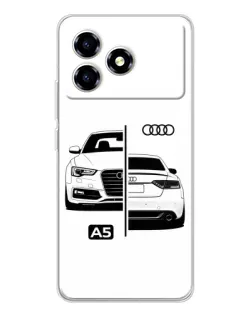 Чехол для ZTE Blade A36 с картинкой «Audi — контрастный дизайн»