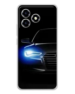 Чехол для ZTE Blade A36 с картинкой «Неоновый взгляд Audi»