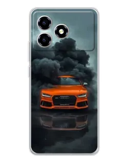 Чехол для ZTE Blade A36 с картинкой «Audi в облаках дыма»
