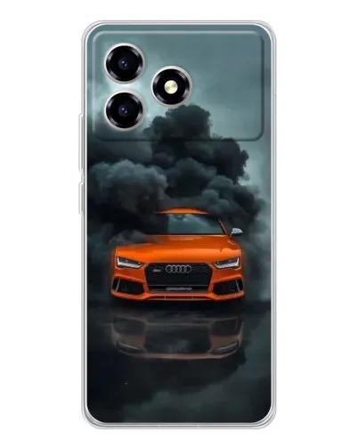 Чехол для ZTE Blade A36 с картинкой «Audi в облаках дыма»
