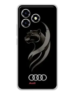 Чехол для ZTE Blade A36 с картинкой «Графика — пантера и Audi»