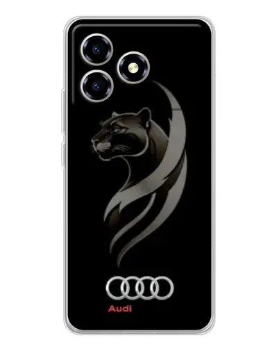 Чехол для ZTE Blade A36 с картинкой «Графика — пантера и Audi»
