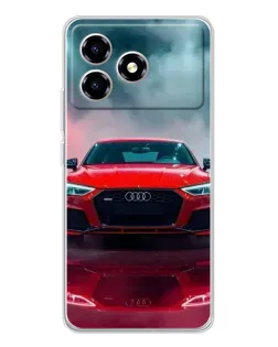 Чехол для ZTE Blade A36 с картинкой «Audi RS — красный стиль»
