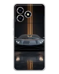 Чохол для ZTE Blade A36 з картинкою «Lamborghini золоті лінії»