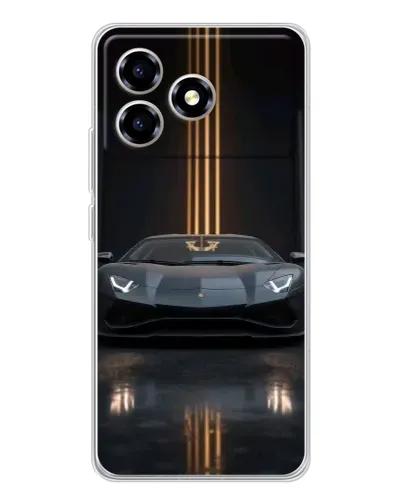 Чехол для ZTE Blade A36 с картинкой «Lamborghini золотые линии»