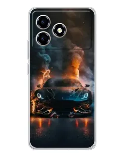 Чехол для ZTE Blade A36 с картинкой «Lamborghini дымная эстетика»