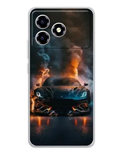 Чехол для ZTE Blade A36 с картинкой «Lamborghini дымная эстетика»