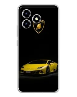 Чехол для ZTE Blade A36 с картинкой «Lamborghini желтый акцент»