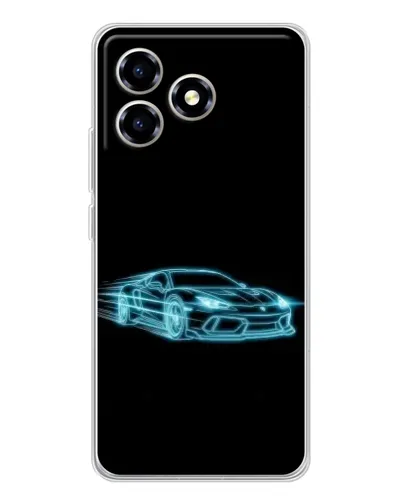 Чехол для ZTE Blade A36 с картинкой «Неоновый контур Lamborghini»