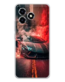 Чехол для ZTE Blade A36 с картинкой «Lamborghini красный дым»