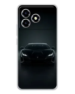Чехол для ZTE Blade A36 с картинкой «Черный Lamborghini Aventador»