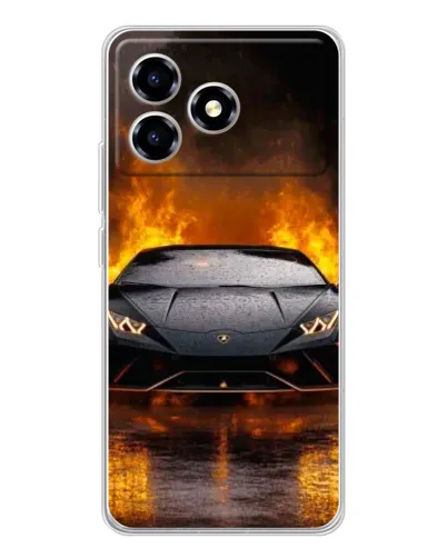Чехол для ZTE Blade A36 с картинкой «Lamborghini в огне»