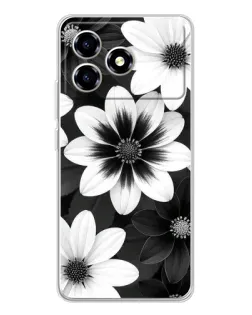 Чехол для ZTE Blade A36 с картинкой «Монохромные астры»