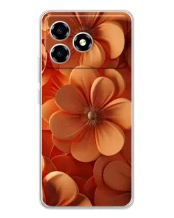 Чехол для ZTE Blade A36 с картинкой «Оранжевый макро цветок»