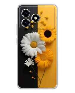 Чехол для ZTE Blade A36 с картинкой «Подсолнух и ромашка»