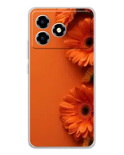 Чехол для ZTE Blade A36 с картинкой «Оранжевые герберы»