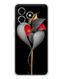 Чехол для ZTE Blade A36 с картинкой «Серебряный фантазийный цветок»