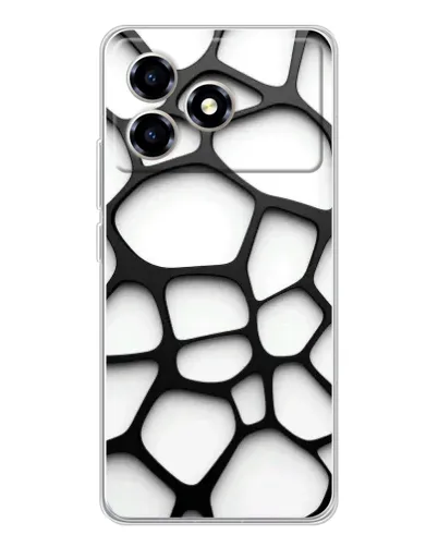 Чехол для ZTE Blade A36 с картинкой «Белая объемная сетка»