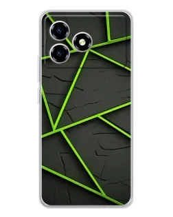 Чехол для ZTE Blade A36 с картинкой «Зеленые геометрические линии»