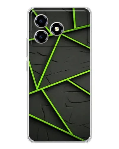 Чехол для ZTE Blade A36 с картинкой «Зеленые геометрические линии»