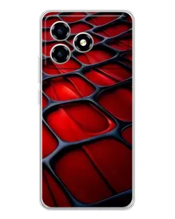 Чехол для ZTE Blade A36 с картинкой «Красная глянцевая сетка»