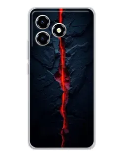 Чехол для ZTE Blade A36 с картинкой «Kрасная лавовая трещина»