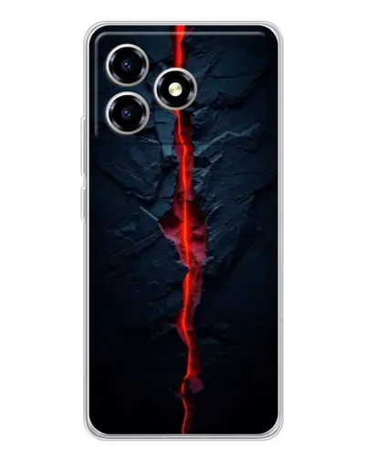 Чехол для ZTE Blade A36 с картинкой «Kрасная лавовая трещина»