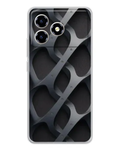 Чехол для ZTE Blade A36 с картинкой «Объемное серое плетение»